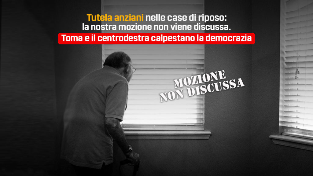 Tutela anziani nelle case di riposo molisane, Toma e il centrodestra non discutono la mozione M5S