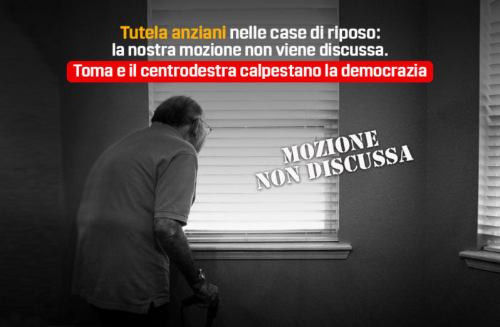 Tutela anziani nelle case di riposo molisane, Toma e il centrodestra non discutono la mozione M5S