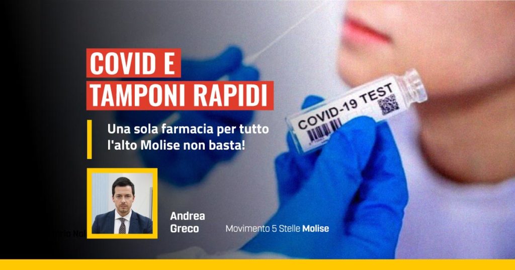 Una sola farmacia in alto Molise ( Agnone) per i tamponi rapidi